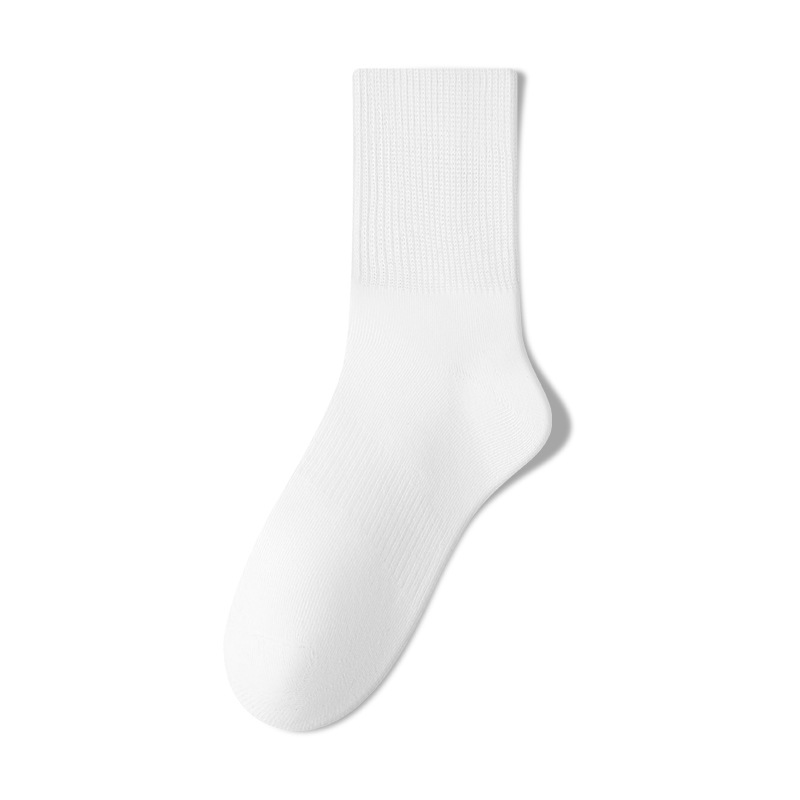 Men's summer thin breathable pure cotton sweat-absorbing and odor-proof mid-calf socks Women's sports long socks wholesale Zhuji Hosiery Item Picture