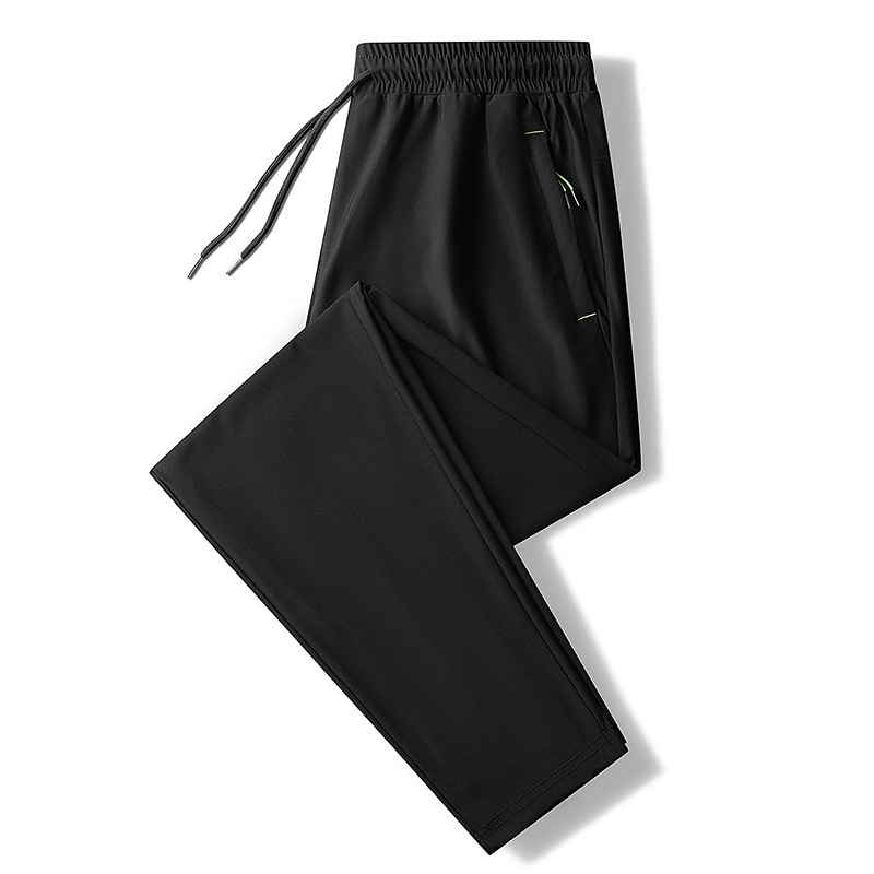 Verano 2022 nuevos pantalones casuales para hombres hielo seda transpirable suelto ligero elástico rápido seco nueve tallas pantalones para hombres tallas grandes