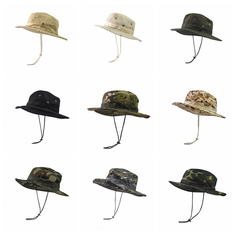 Camouflage large visor outdoor mountaineering sun block fisherman's hat UV protection sun hat Fishing jungle hat thumbnail