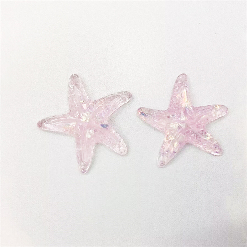 Handmade diy colorful transparent starfish jewelry, phone case accessories, resin patches, notebook decoration materials Specification image