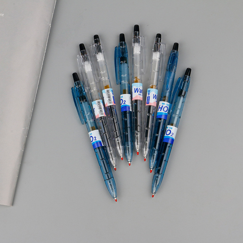 Limited edition niche PET bottle press pen ins student transparent, simple and smooth black pen signature pen 0.5mm gel pen details Picture