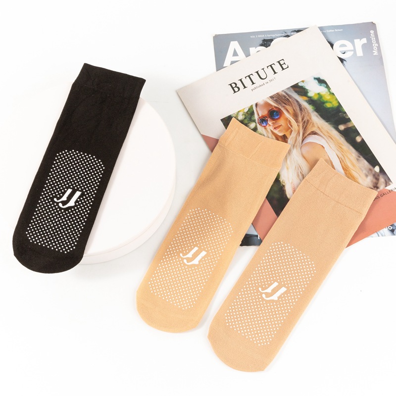 Socks stall a hair massage bottom thickened velvet socks point rubber bottom anti-slip anti-hook silk women's stockings in the tube socks manufacturers wholesale a hair details Picture