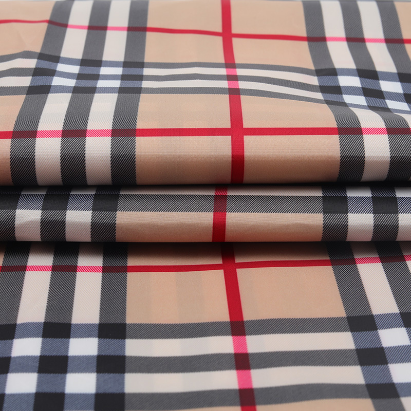 Factory Supply 210T Polyester Taff Gravure Transfer Lattice Printed Bag Tent Fabric Specification drawing