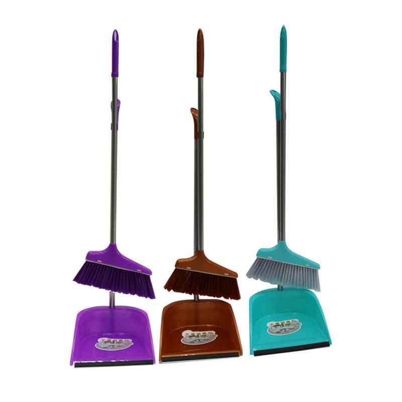 New material 1370 broom and dustpan set combination, color plastic broom sweeping and cleaning set, daily necessities for sweeping manufacturers
