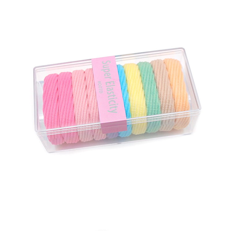 10 Boxed Towel Circle Female Korean Version Of Instagram Headband Seam Free Hair Cord Thick Hair Cord Hair Accessories Item Picture