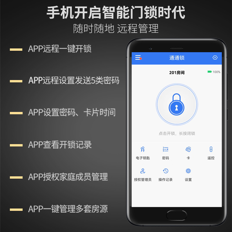 Ttlock Fingerprint Lock Wholesale Hotel Apartment Short Rent Accommodation Smart Lock Manufacturers Wholesale Specification drawing