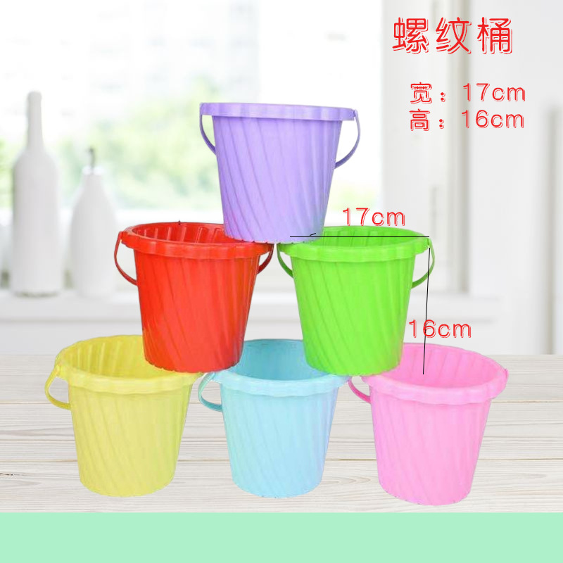 Wholesale beach bucket toys thickened plastic bucket splashing sand digging snow fishing tools stand fishing bucket size Specification drawing