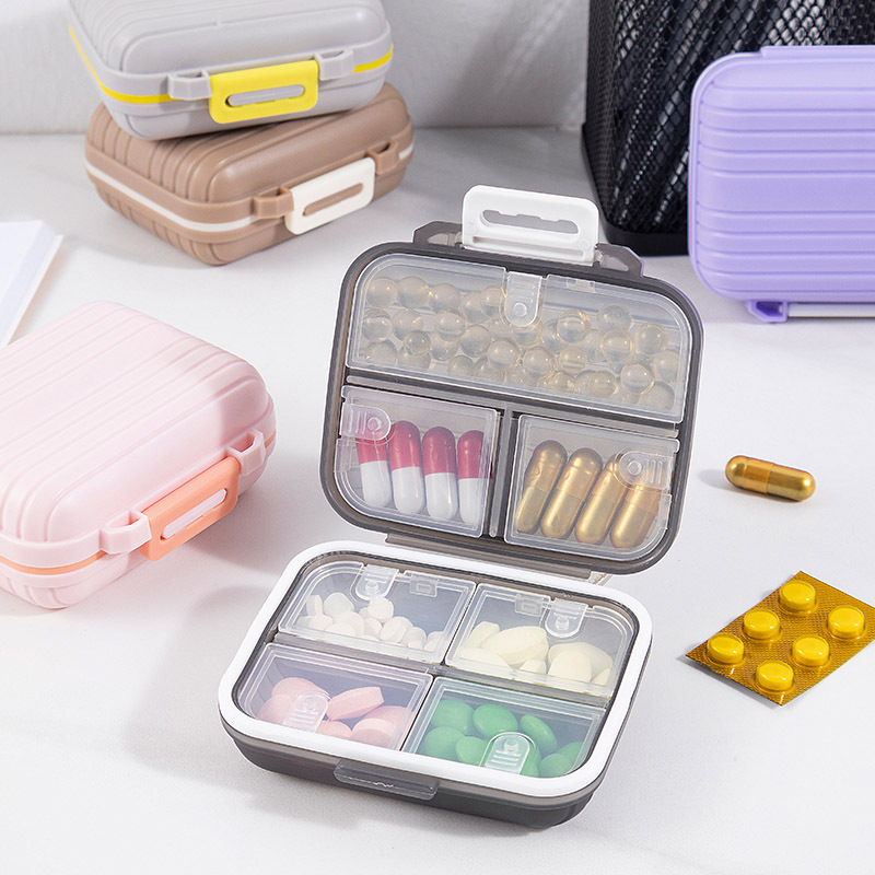 迷你随身携带药盒高颜值旅行七天多格分装带盖药丸药片密封收纳盒