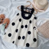 Girls' polka dot halter dress 2022 Summer New Children's Korean-style lace-up dress Baby striped vest dress Specification image