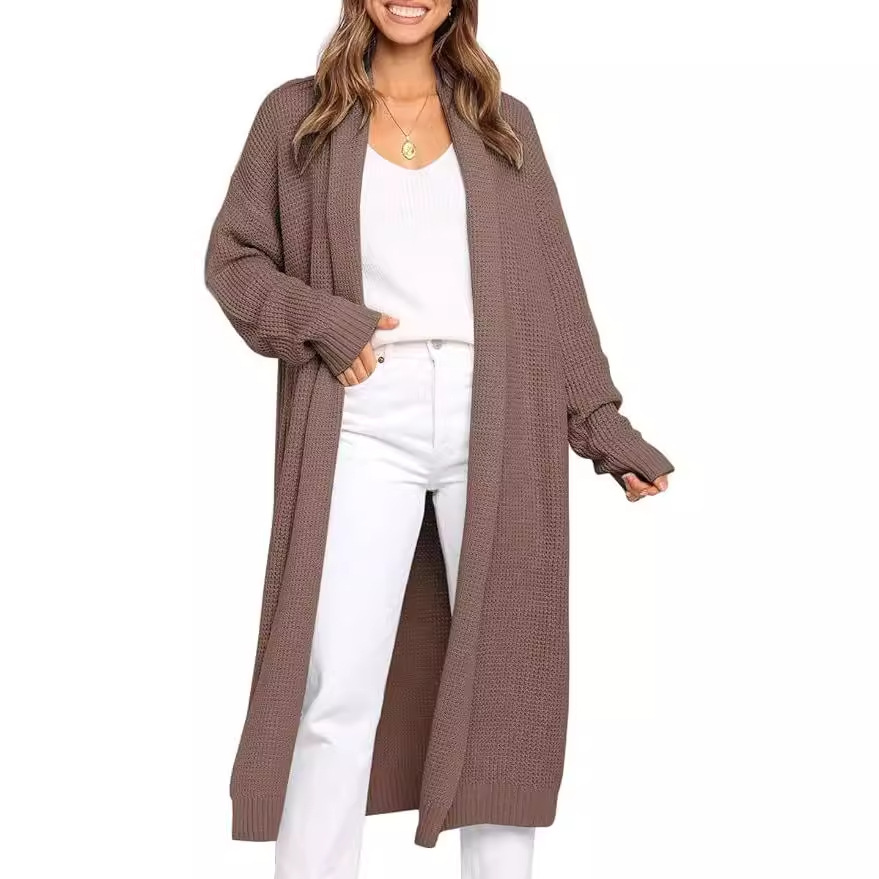 Wholesale in stock of Amazon's best-selling women's oversized loose knitted sweater coat with pockets full figure