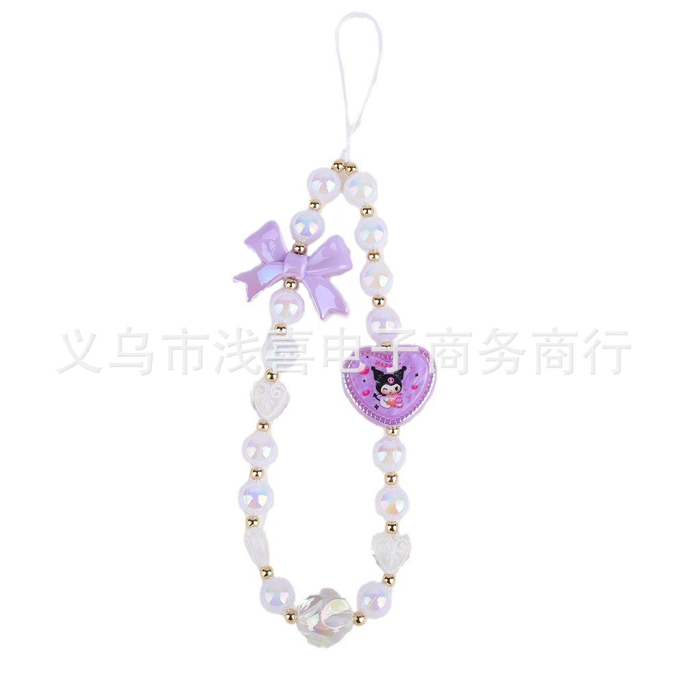 New KT Cat mobile phone chain, beaded chain accessory, cute cartoon ccd camera chain, women's style lanyard Item Picture