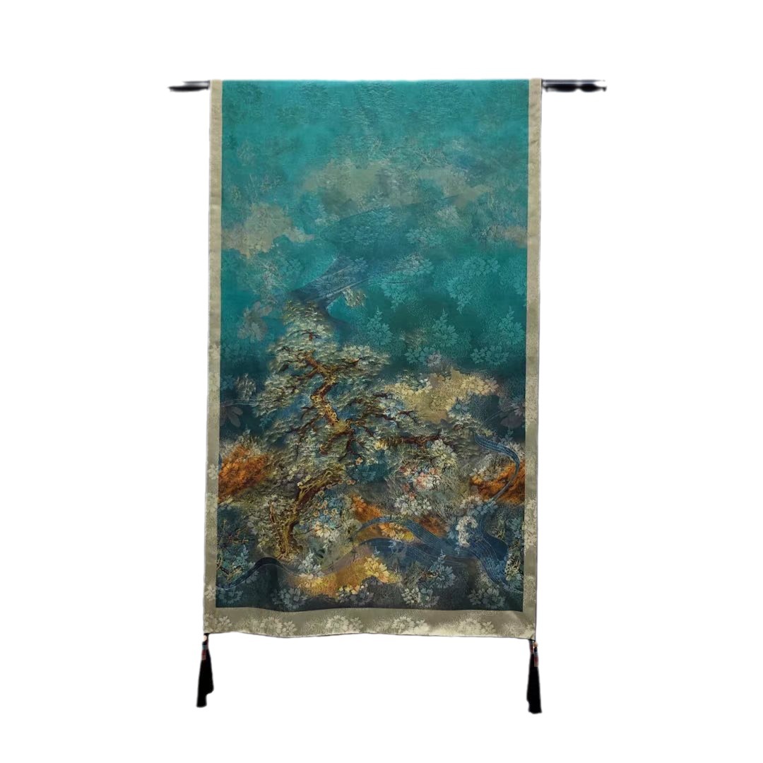 【 Soft Gold 】 Gauze With Tassel Long Scarf Chinese Style Silk Scarf High-Grade Gift Scarf Cheongsam Shawl Item Picture