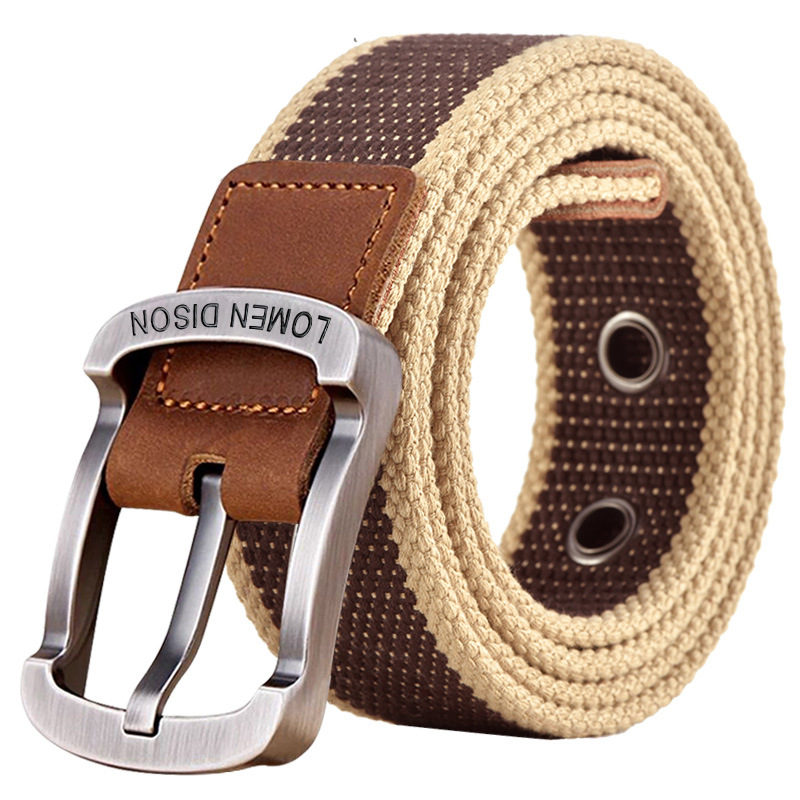 Canvas belts, men's and women's belts, casual belts, Korean version student needle-buckle youth military training belts, outdoor