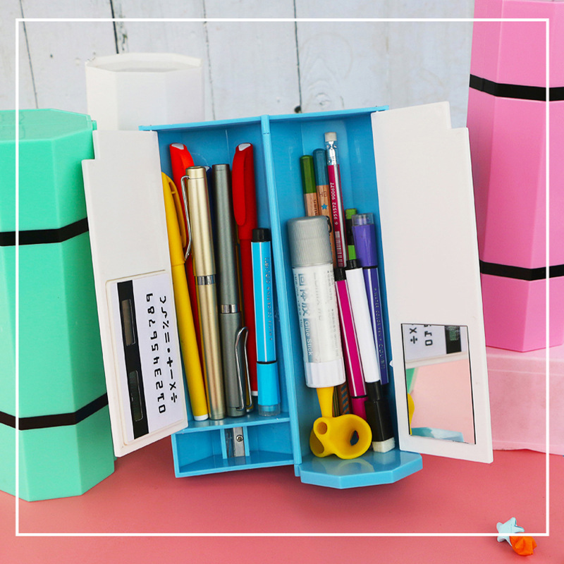 文具盒创意便携大容量笔袋学生多功能塑料磁吸铅笔盒桌面收纳笔盒详情图4