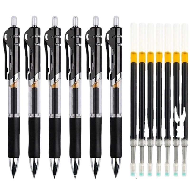K35 push-start pen wholesale 0.5mm gel pen bullet pen, office and student stationery signature pen, black, red and blue pen refills Item Picture