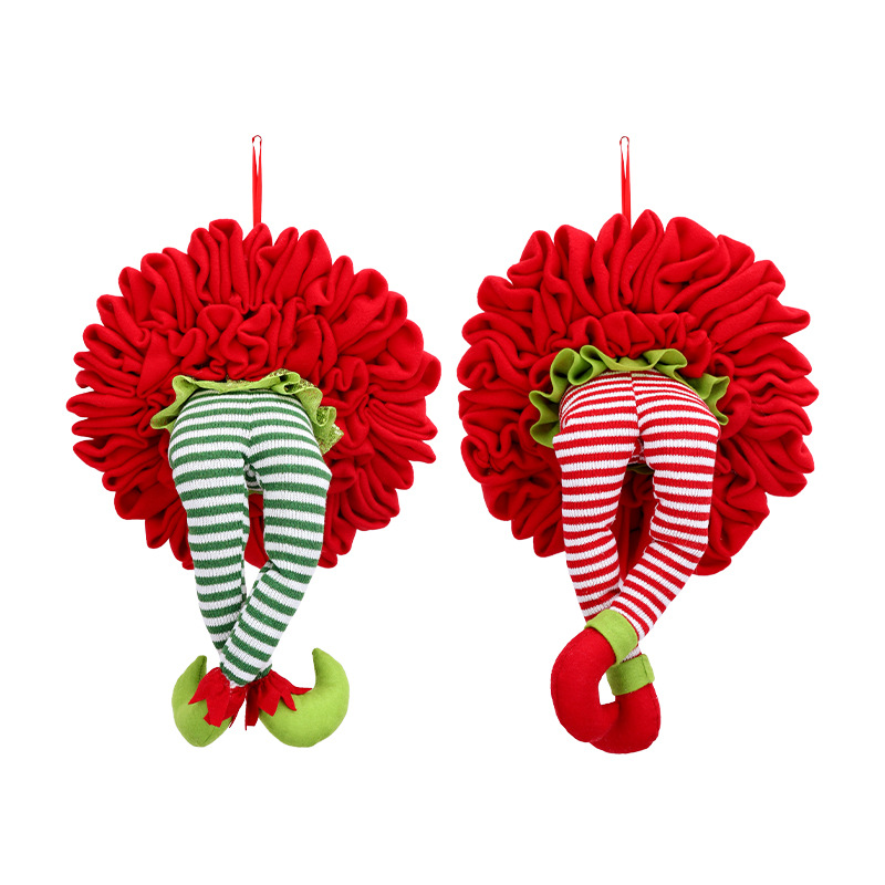 Xiangzhou Christmas Cross-border New Christmas flower style velvet fairy leg Christmas tree pendant, Christmas festival supplies Specification image