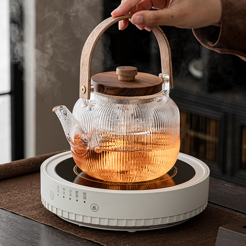 Rock Mountain teapot, high-temperature resistant glass electric ceramic stove, water kettle, household health-preserving teapot, tea set, handle details Picture