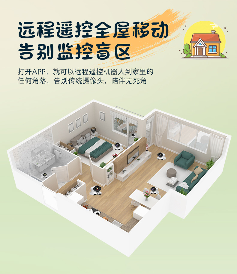 外贸爆款智能机器人逗宠监控车家用全屋移动低功耗宠物监控摄像头详情10