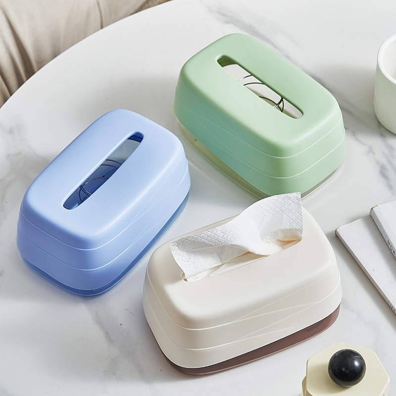 New Simple Pull-Out Tissue Box Household High Quality Plastic With Spring Lift Living Room Tissue Storage Box Application Scenario