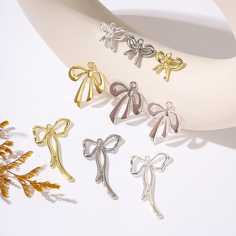 DIY retro niche metallic color-preserving exquisite bow pendant, diy handcrafted earrings, necklace accessories, materials details Picture