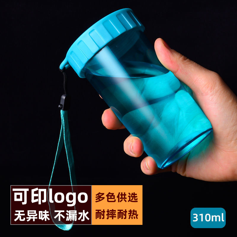 PC塑料水杯夏季学生韩版便携耐摔杯子随手杯广告小礼品批发印LOGO详情图1