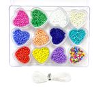 外贸跨境爱心12格独立套盒彩色米珠儿童玩具手工制作diy串珠米珠
