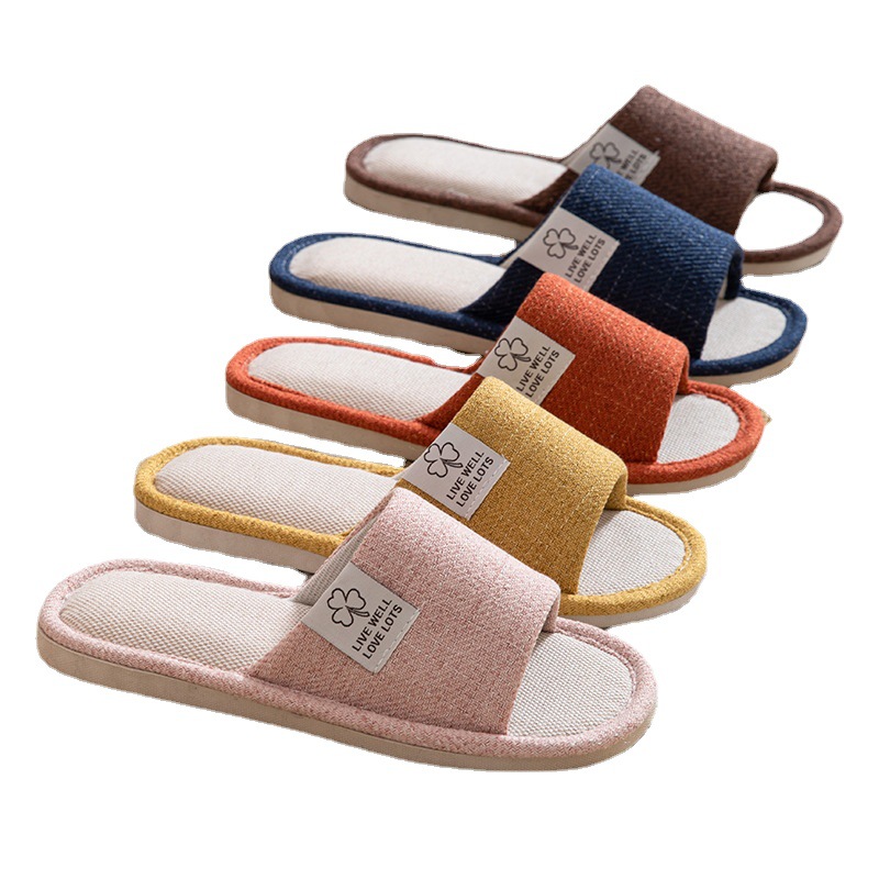 Manufacturers direct home linen slippers female indoor anti-slip wear-resistant couple slippers male four seasons floor slippers wholesale Item Picture