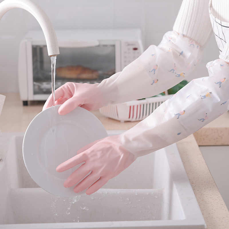 家用厨房洗碗手套女家务防水橡胶耐用型加长洗衣皮手套加厚胶手套详情图1