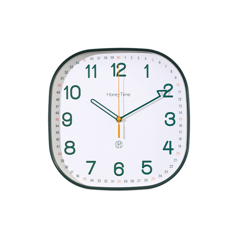 Square, simple and silent wall clock for living room, 2023 new modern and fashionable home bedroom and dining room wall clock Item Picture