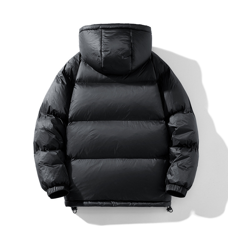 Winter large-sized filled white goose down jacket, warm hooded down jacket, white goose couple men's large-sized cross-border down jacket Application Scenario