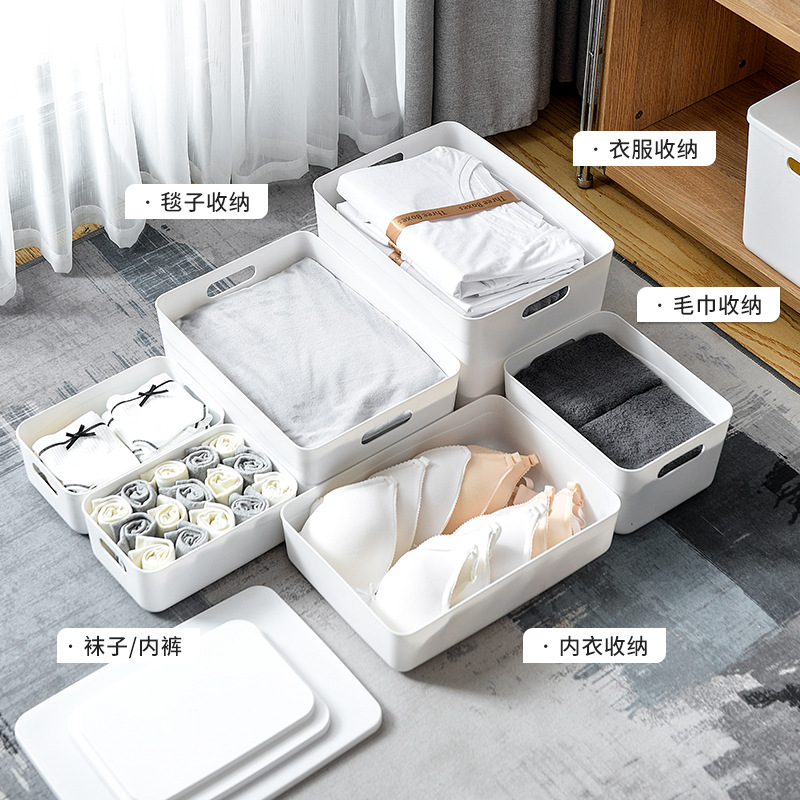 Japanese Plastic Storage Box Sundries Organizer Cosmetics Storage Box Bathroom Rectangular Basket Underwear Storage Box details Picture