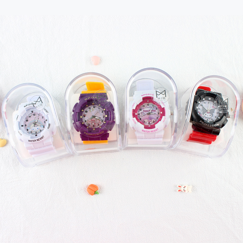 卡通运动石英表户外多功能学生表创意马卡龙ins夜光潮流男女腕表