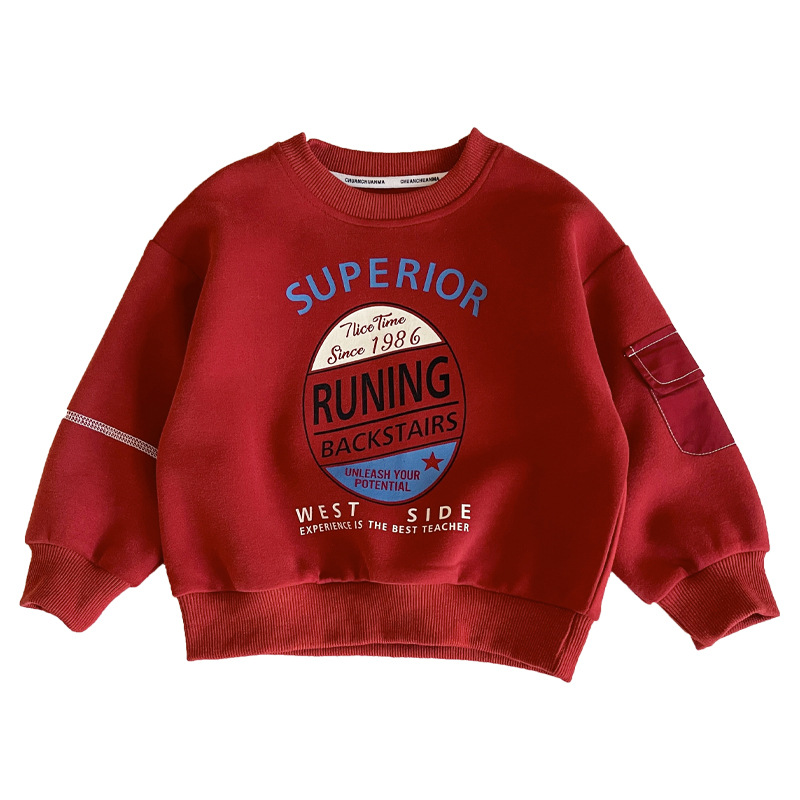 Valley of the Wind 2024 Autumn New Children's Clothing: Korean-style letter print hoodies for both boys and girls, trendy and stylish tops Item Picture