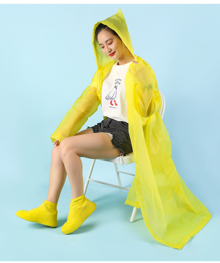 TPE engrosado impermeable no desechable viaje al aire libre adulto niños viajes hombres y mujeres una pieza EVA raincoat poncho pic 21