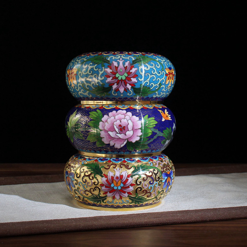Beijing Cloisonne retro ethnic style decorative air lamp accessories, traditional copper base cloisonne enamel air lamp assembly