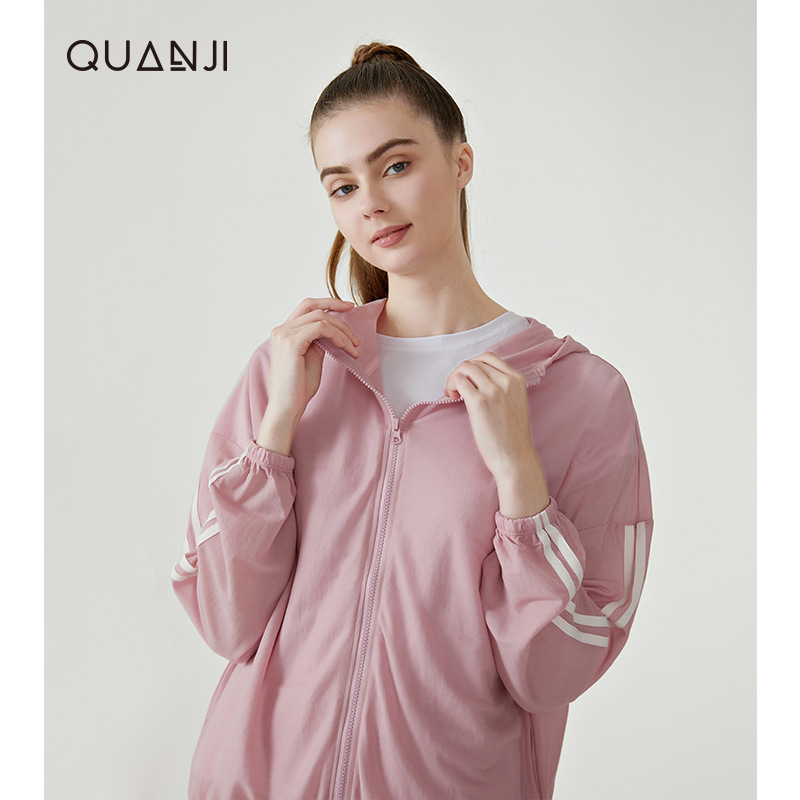 2022夏季新款品牌防晒衣女宽松户外骑车连帽防蚊抑菌衬衫薄外套职业装