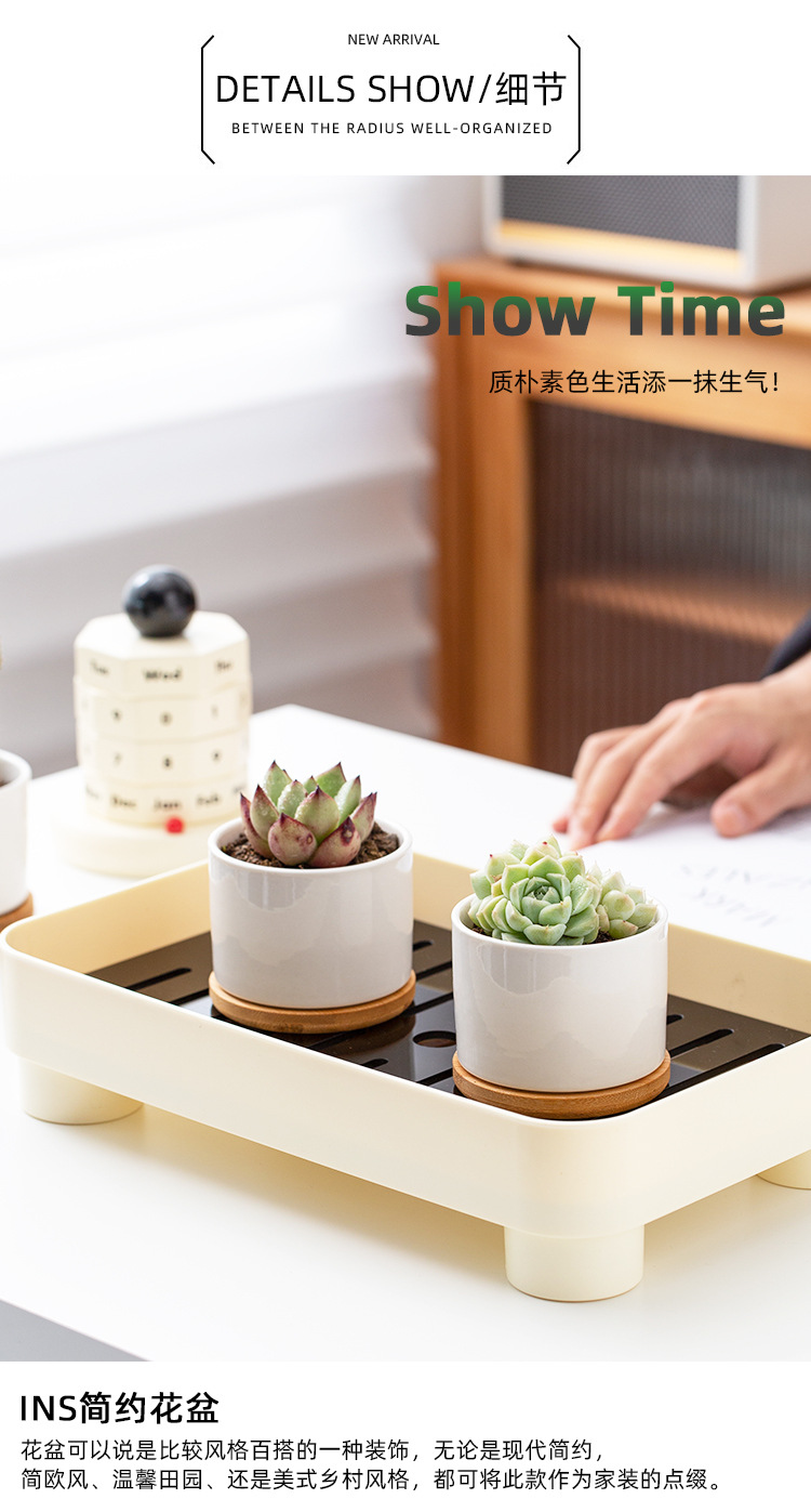 Amazon white porcelain succulent POTS, modern home and garden ceramic small white POTS, cross-border simple succulent POTS wholesale pic 5