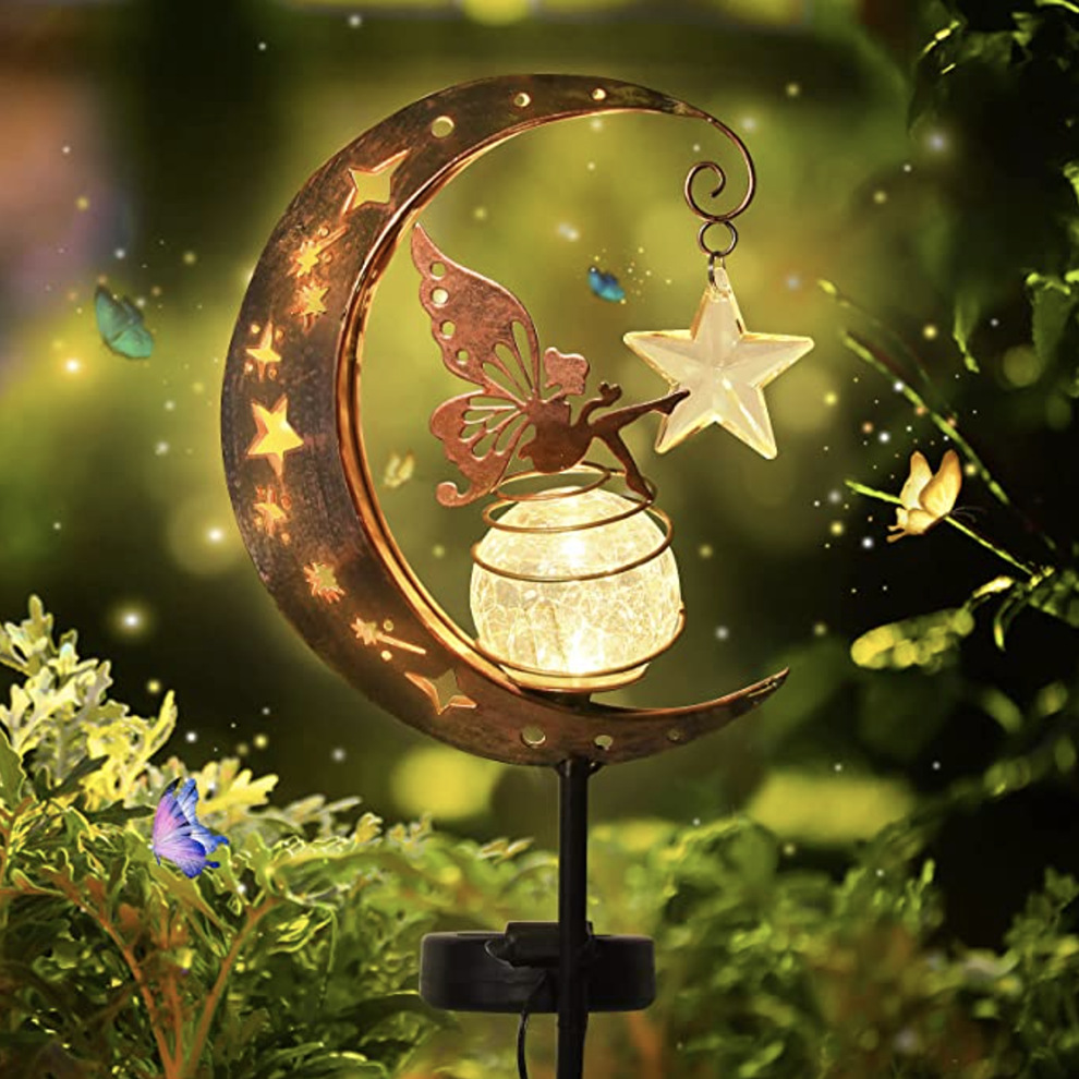 Outdoor Solar Moon Sun Landscape Garden Decoration Garden Light Iron Insert Antique Cast Light Atmosphere Light details Picture