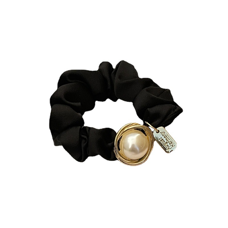 Practical! Super elastic, retro pearl hair accessory, headwear, hair tie, elegant female hair tie, hair band, leather band for tying hair Item Picture