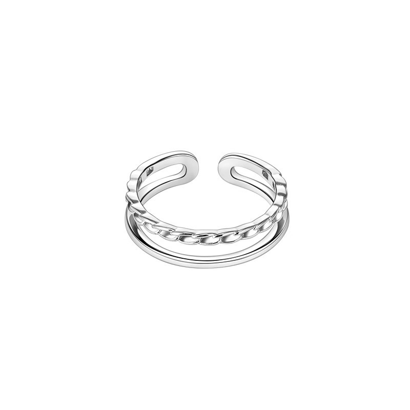 Korean-style niche design double-layer ring, minimalist style for women, fashionable and individual, simple and versatile, high-end index finger ring Item Picture