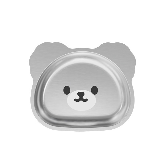 304 Stainless Steel Children's Cartoon Tableware Set Double Bowl Ironing Cup Dinner Plate Fork Spoon Food Tray Item Picture