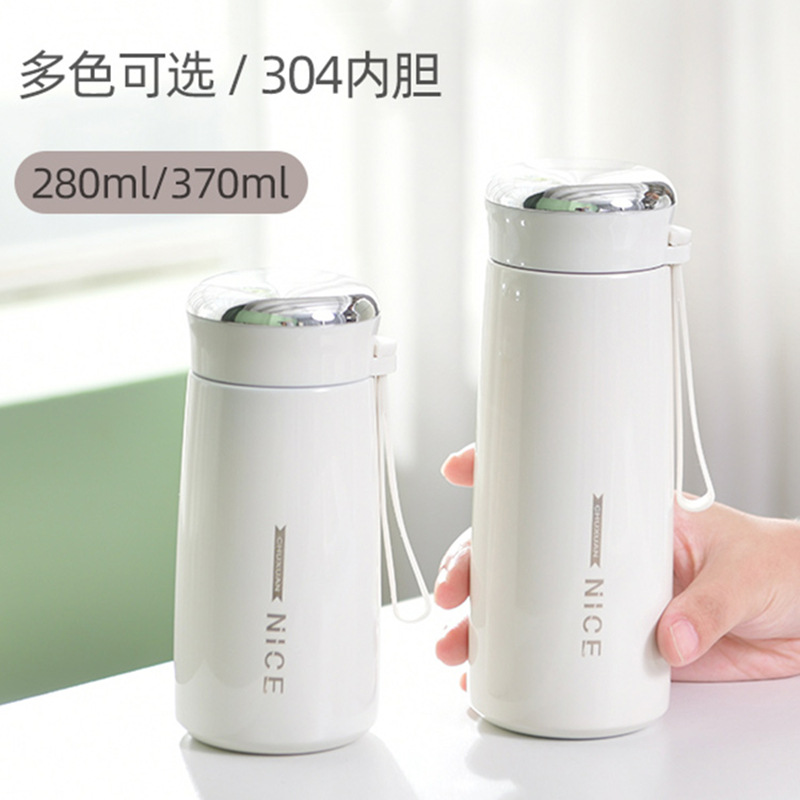 Girls Thermos Cup High Appearance Level Simple Men 304 Stainless Steel Water Cup Ins Student Accompanying Children Straight Drink Cup details Picture