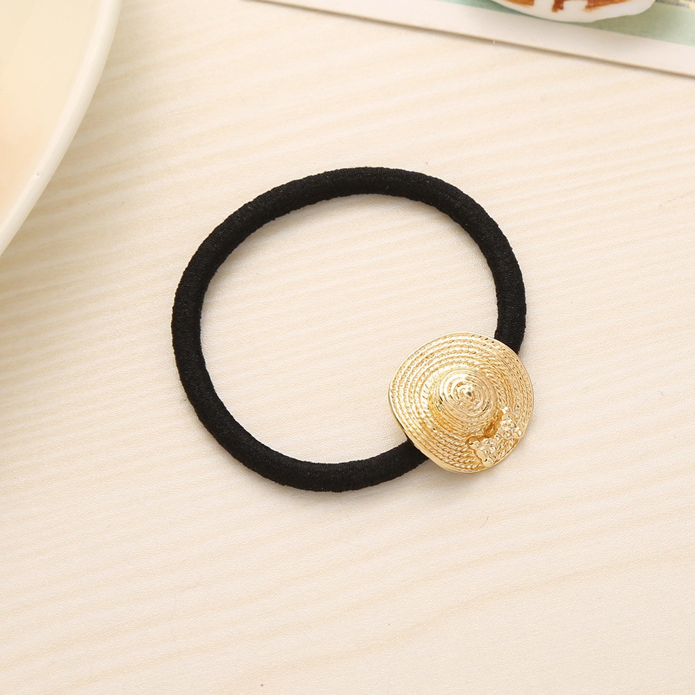 Korean version of Taobao's best-selling rubber bands, simple ladies' high bullet rope, striped alloy hair accessories, rubber band manufacturer wholesale Application Scenario