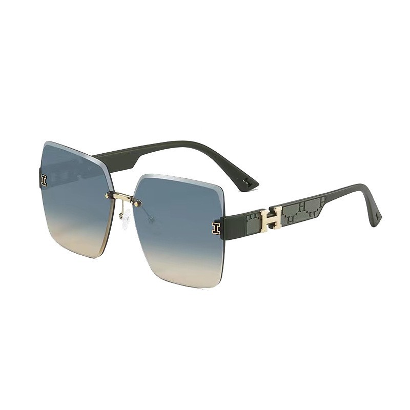 The new trendy Emma large-framed slimming sunglasses, frameless cut-edge sunglasses, and high-end street style glasses are in stock Item Picture