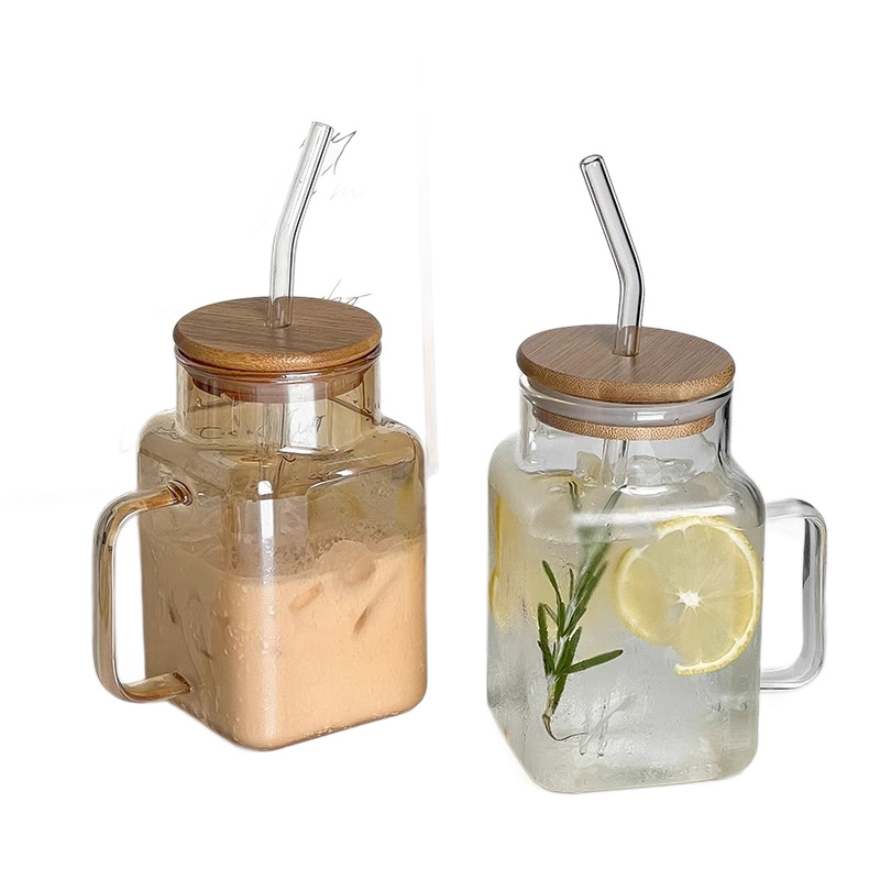 玻璃杯/竹节杯/玻璃杯杯子/玻璃小熊杯/玻璃商务杯白底实物图