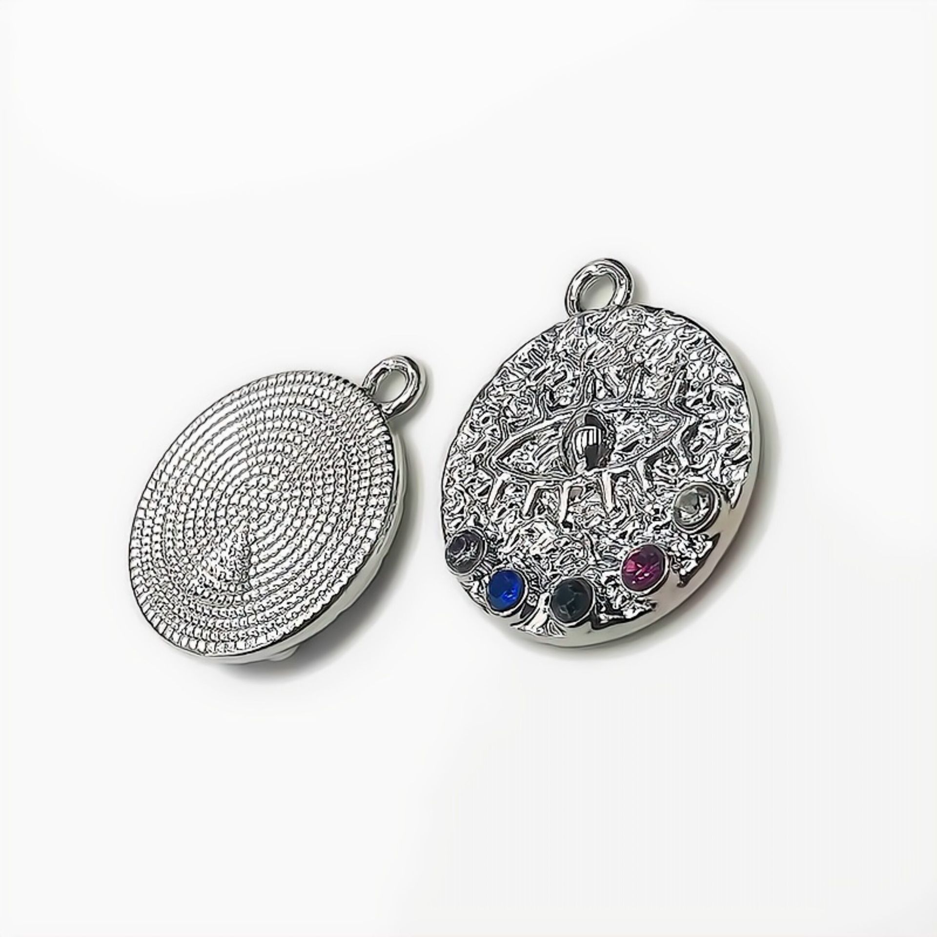 18*15Mm Europe And The United States Exaggerated Fashion Great Devil's Eye Color Dot Diamond Jewelry Pendant Diy Handmade Jewelry details Picture