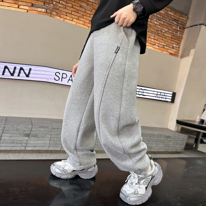 男童运动裤春秋款2025新款潮儿童春装裤子宽松中大童卫裤春季痞帅