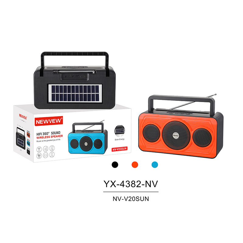 Solar Charging Wireless Bluetooth Speaker Home Portable Card Radio Creative Bluetooth Speaker Nv-V20sun Item Picture