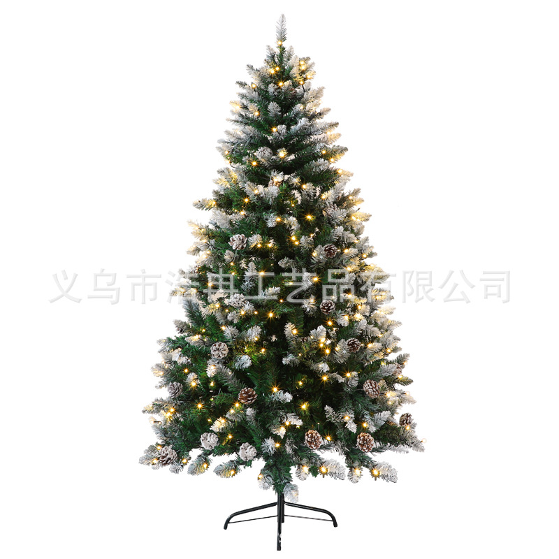 Christmas Tree 1.8M Pvc Red Pine Cone Spray White Christmas Mixed Tree Amazon Cross-Border Lighting Customization Item Picture