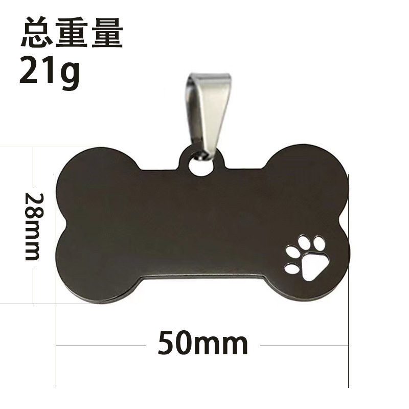 Colgante al por mayor hueco garra de perro hueso forma transfronteriza acero inoxidable pet hanger decoración logotipo de mascota rotulación dog tag details Picture